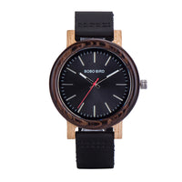 Wood Watch for Men Women Japan Analog Quartz Wristwatches 44Mm Causal Green Leather Watches Custom Birthday Gift