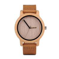 Wood Watch for Men Women Japan Analog Quartz Wristwatches 44Mm Causal Green Leather Watches Custom Birthday Gift