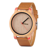 Wood Watch for Men Women Japan Analog Quartz Wristwatches 44Mm Causal Green Leather Watches Custom Birthday Gift