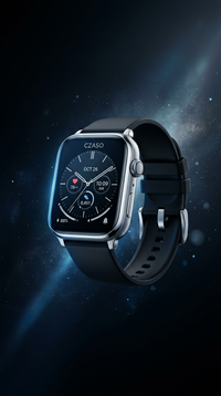 CZASO Smart — smartwatch CZASO na czarnym tle